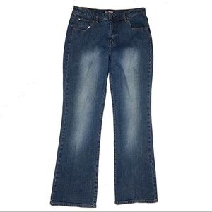 Y2K High Rise Bootcut Flare Jeans Dark Wash 2000s Vintage Size 12 Long Inseam